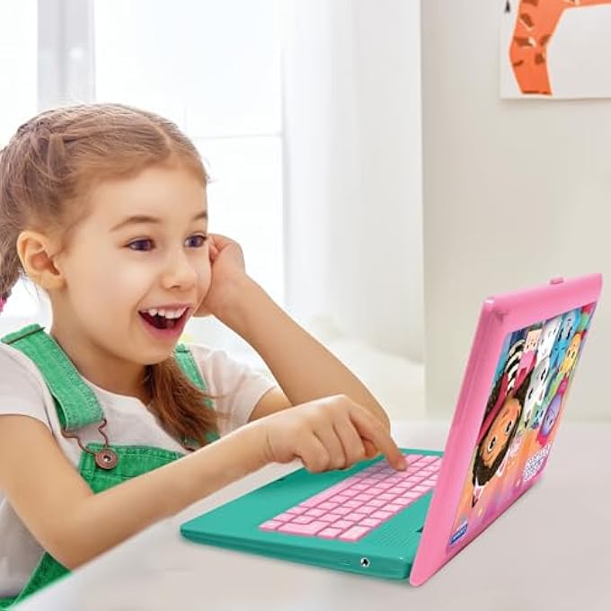 Gabby , GABBY'S DOLLHOUSE, BILINGUAL ENGLISH/GERMAN EDUCATIONAL COMPUTER, TOY FOR CHILDREN WITH 124 LANGUAGE, WRITING, MATHS, LOGIC, MUSIC ACTIVITIES AND GAMES, PINK/BLUE, JC598GDHI3 - Image 3